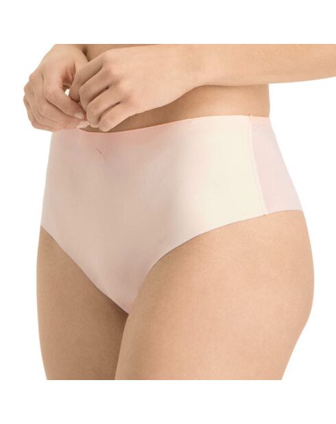 Tanga 2nd Skin taille haute rose poudré